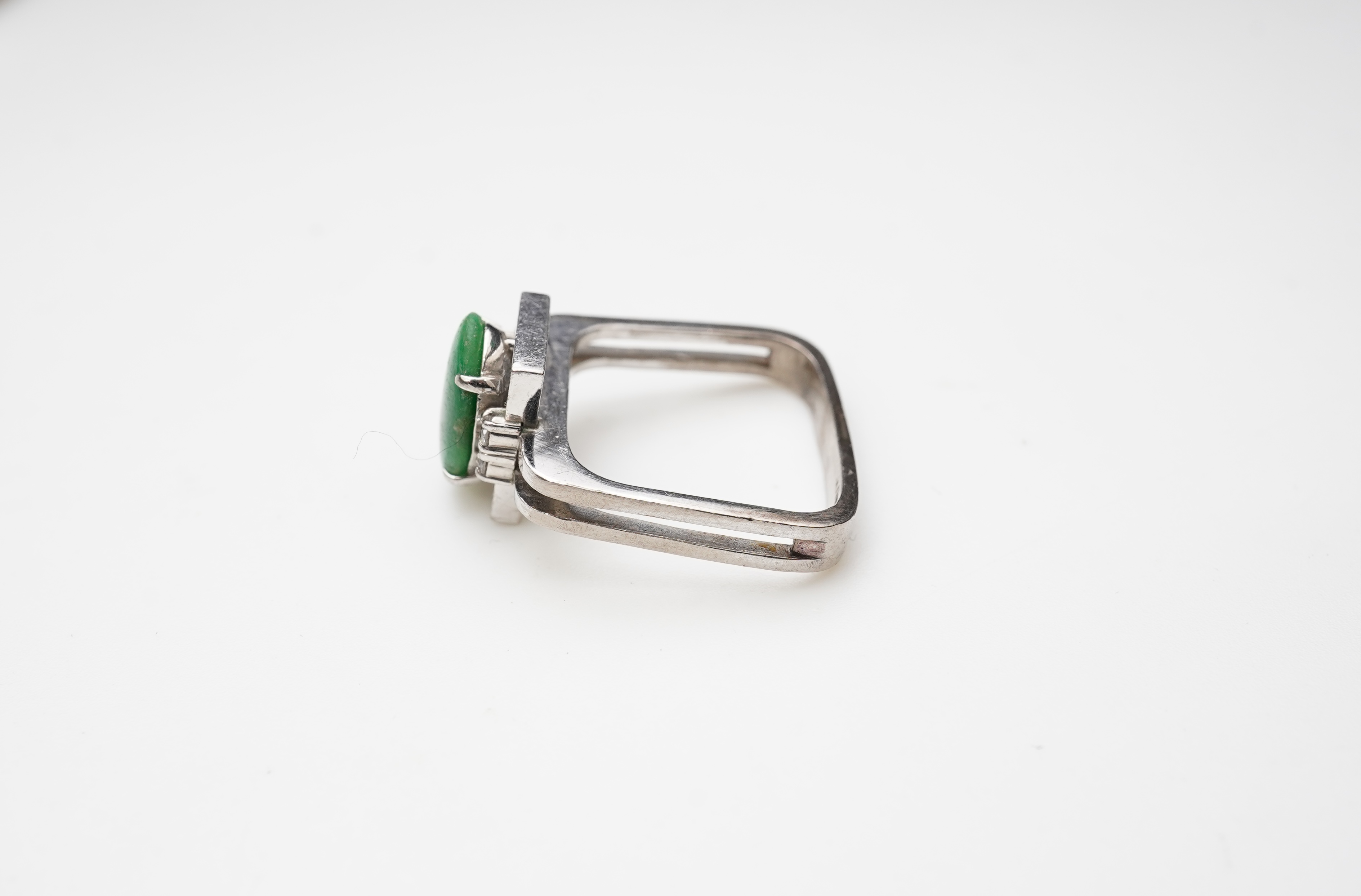 A jadeite bracelet and ring